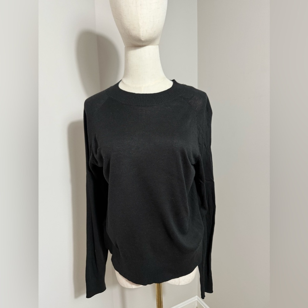 H&M very light black slightly transparent crewneck sweater medium